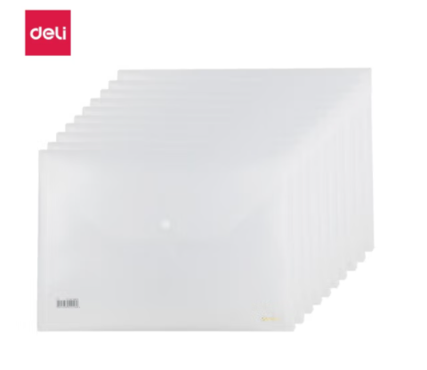 得力(deli)5501A 加厚透明文件袋A4按扣资料袋 PP防水档案袋公文袋 办公用品 10只装
