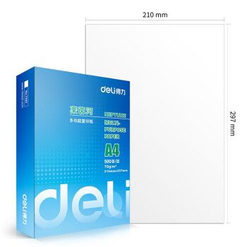 得力(deli)A4打印纸 70g 双面复印纸 办公文具用品 莱茵河A4 70g 单包/500张